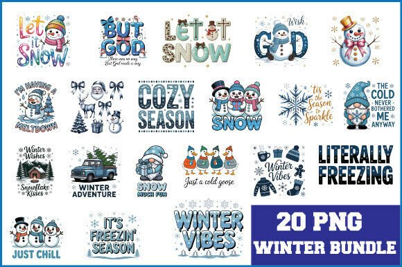 Download Winter Vibes Bundle, 20 Cozy Winter PNG - Cozy winter png Collection