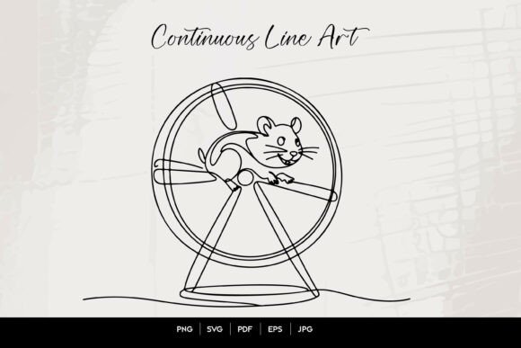 Download Hamster Running on Wheel Line Art - Premium Resources