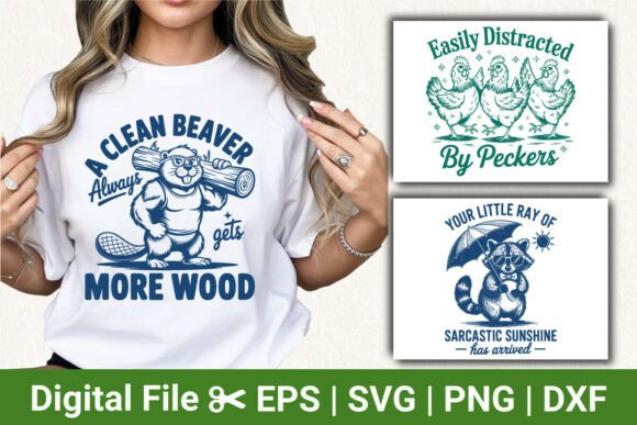 Download Funny Beaver Chicken Raccoon SVG Bundle - Chicken Collection