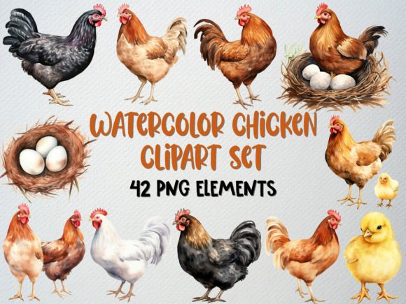 Download Watercolor Chicken Clipart, Rooster Png - Chicken Collection