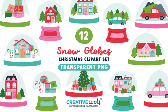 Download Cute Christmas Snow Globes Clipart Set - Cute christmas Collection