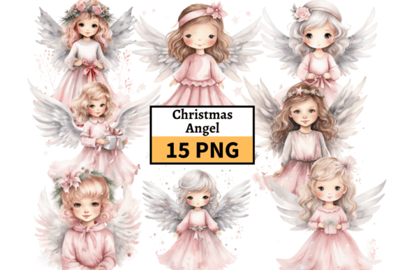 Download Cute Christmas Angel Clipart Bundle PNG - Cute christmas Collection