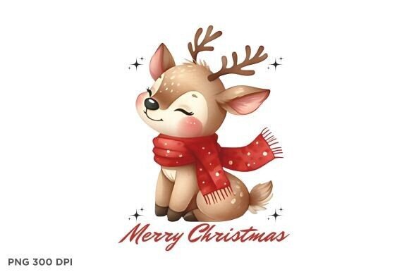 Download Watercolor Cute Christmas Reindeer Png - Cute christmas Collection