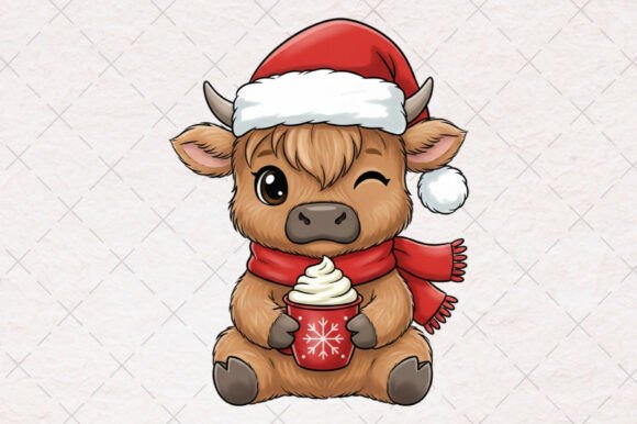 Download Christmas Highland Cow Cozy Winter PNG - Cozy winter png Collection