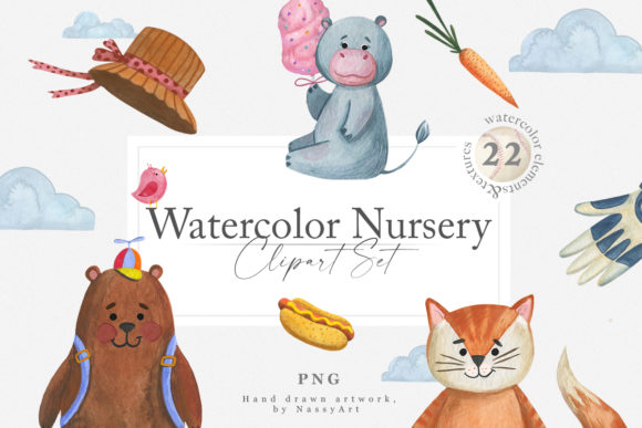 Download Watercolor Nursery Clipart Animals - Watercolor nursery clipart Collection