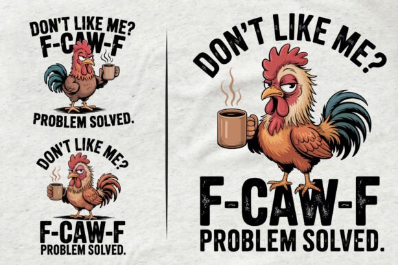 Download F-CAW-F Funny Chicken Coffee F-CAW-F Png - Chicken Collection
