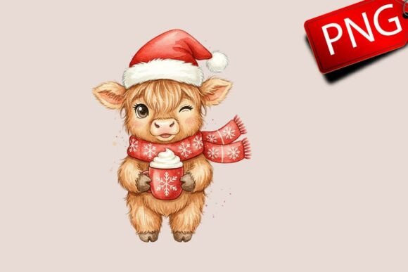 Download Christmas Highland Cow Cozy Winter PNG - Cozy winter png Collection