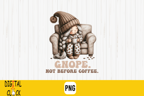 Download Gnope Not Before Coffee Cozy Winter PNG - Cozy winter png Collection