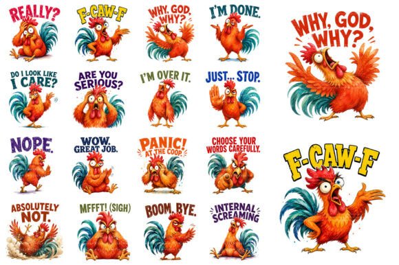 Download Funny F-Caw-F Chicken Sublimation PNG - Chicken Collection